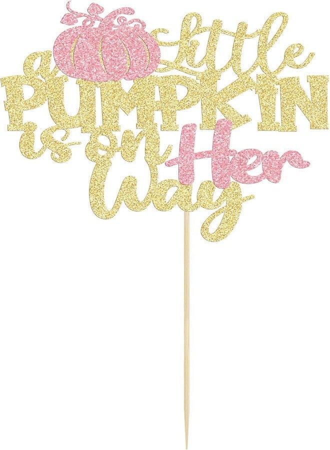 كونفيتي زينة كعكة "اليقطينة الصغيرة في الطريق"، زينة كعكة حفل استقبال المولود الجديد على شكل يقطينة لامعة لحفلات استقبال المولود الجديد ذات الطابع الخريفي/الهالوين، حفلات أعياد ميلاد الأطفال من الأولاد والبنات (اليقطينة الصغيرة في الطريق) - Image 4